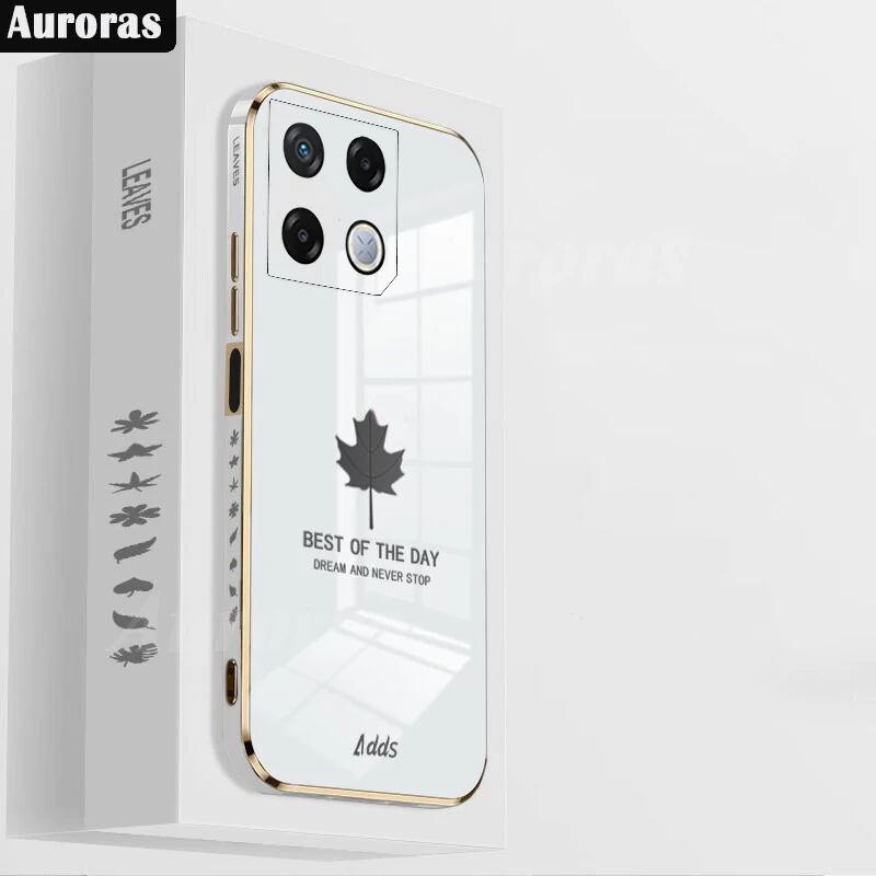 

Skinlee For Infinix GT20 Pro 5G Case Plated Bezel Maple Leaf Pattern Silicone Cover For Infinix GT10 Pro Back Casing