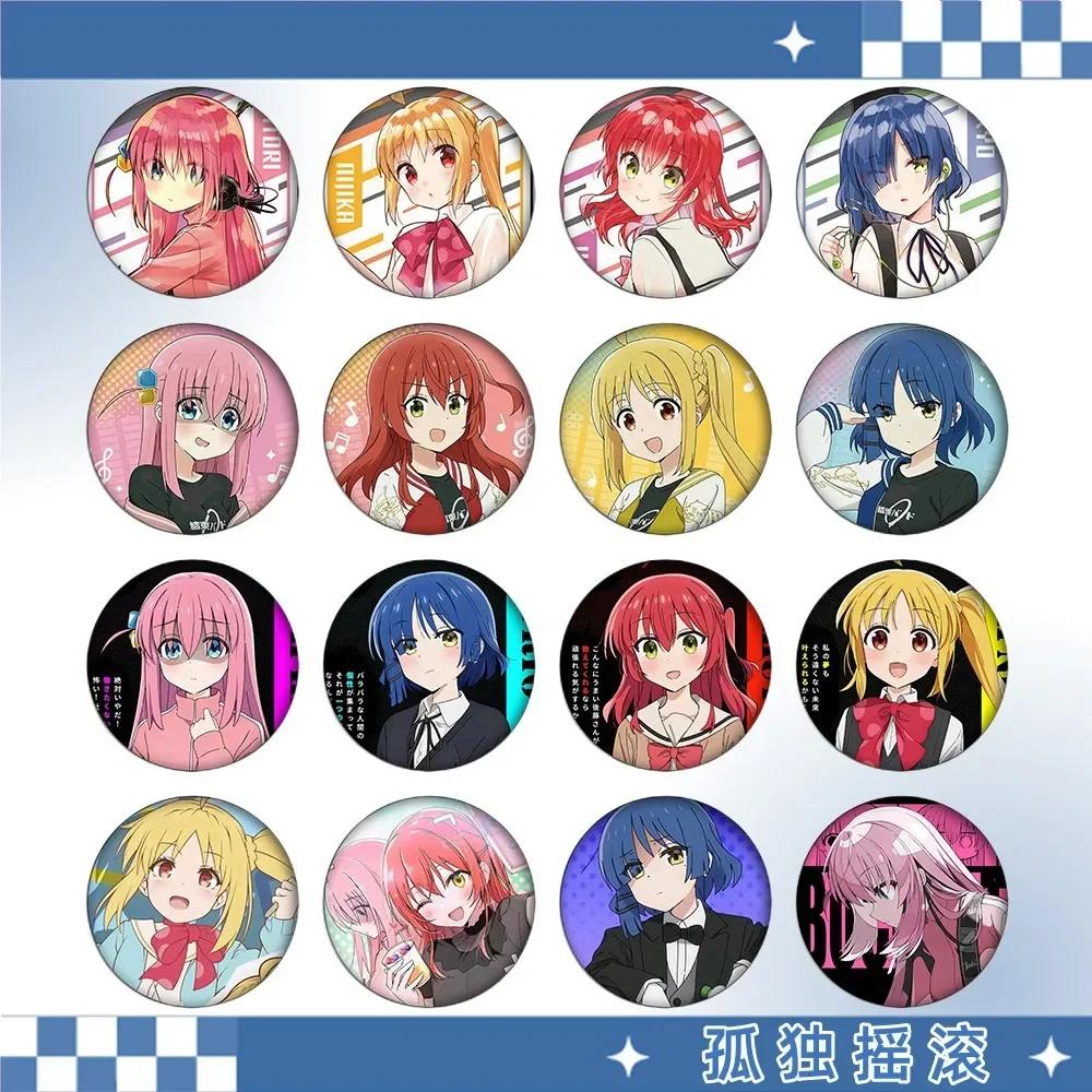 Yamada Ryo Gotoh Hitori Q-version Character Plastics Accessories Cartoon Toy Peripheral Badge Pin Brooch Anime Kawai Pattern