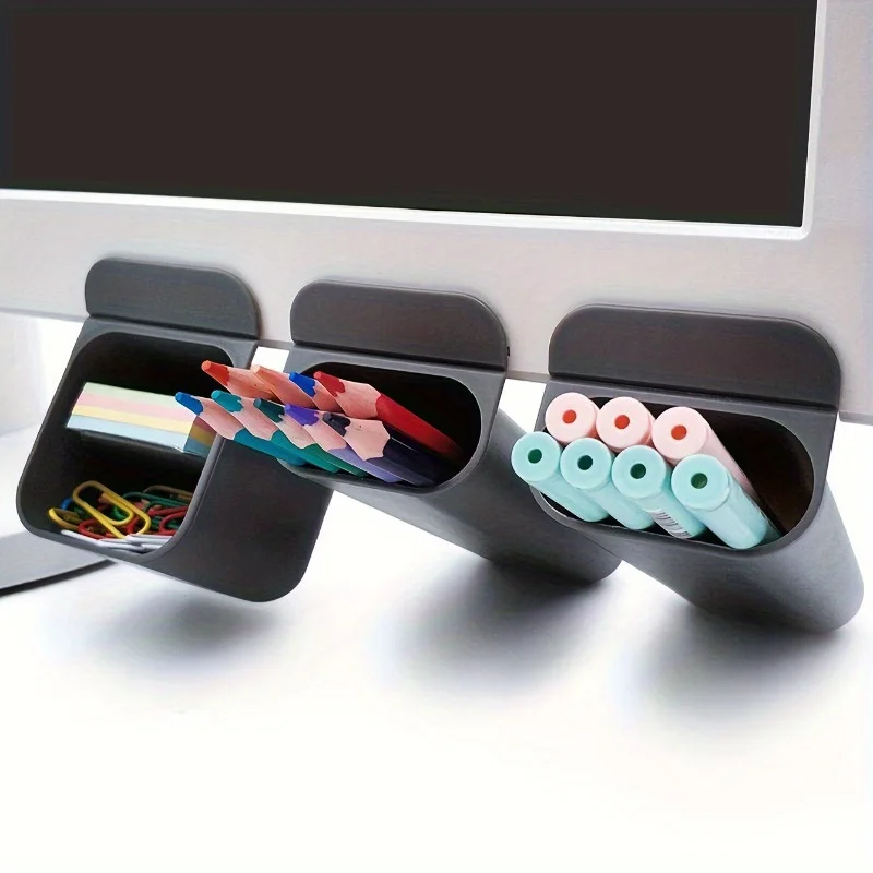 1/2pcs Desk Pen Holders, Clip-on Pencil Storage Containers, PP Plastic Desk Organizer Set with Strong Adhesive and Rounded Edges image 5