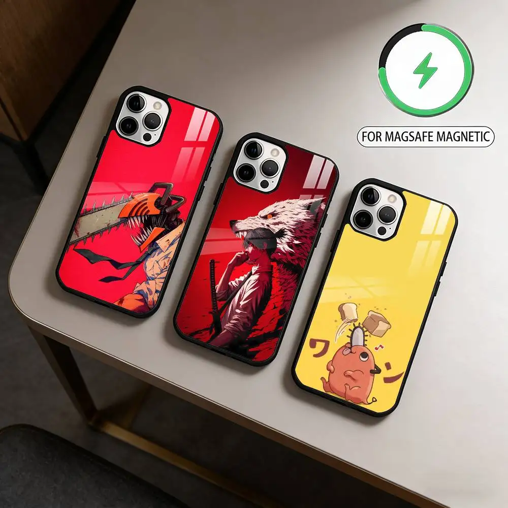 

C-Chainsaw M-Man CM-ES Phone Case For iPhone17,16,15,14,13,12,11 Plus,Pro Max Magnetic For Magsafe Wireless Charging