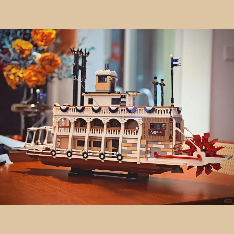 

4090pcs Toys Creative Steamboat Transport Model River Steamboat 21356 Building Blocks Assembly Toys Children's Christmas Birthda