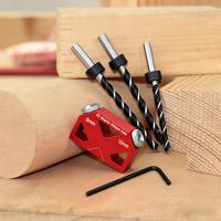 45° Angle Hole Drill Guide or W/ Drill Bit Set, Pocket Hole Jig Woodworking Inclined Hole Fixture Aluminum Positioner Joint Tool