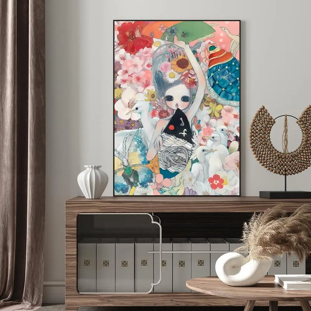 1PC Aya Takano Anime Poster Kraft Poster Self-adhesive Art Waterproof Paper Sticker Coffee House Bar Room Wall Decor