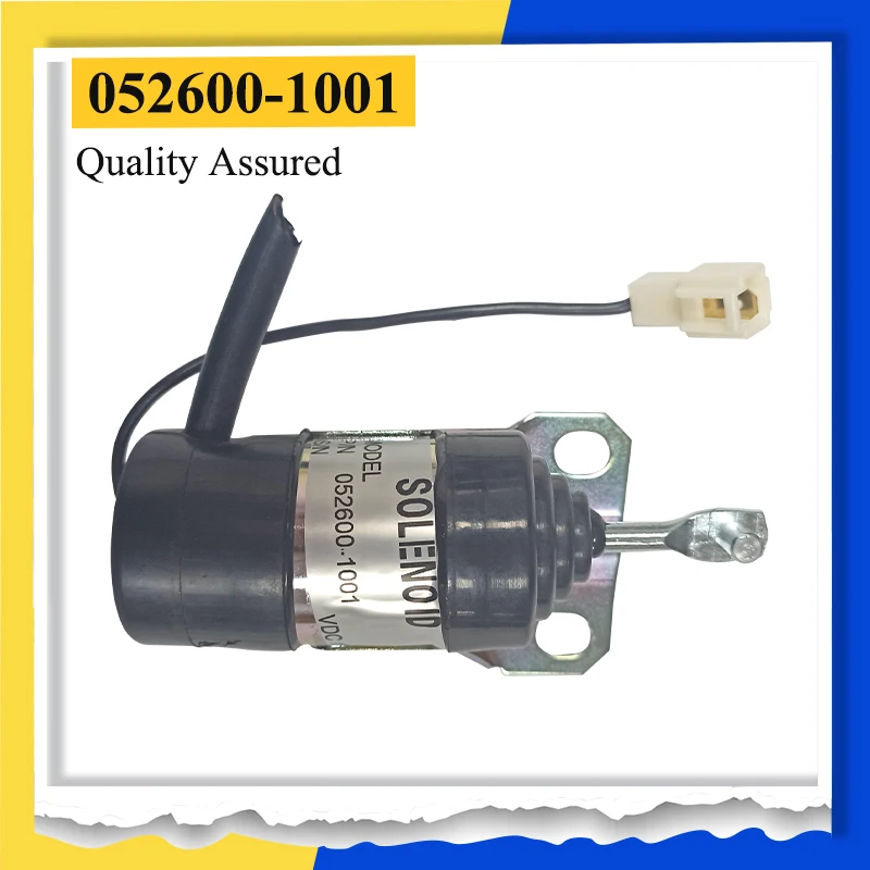 High Quality 052600-1001 12V Fuel Shutoff Stop Solenoid for M4900DT-CAB M4950 M4950DT for Excavator Spare Parts