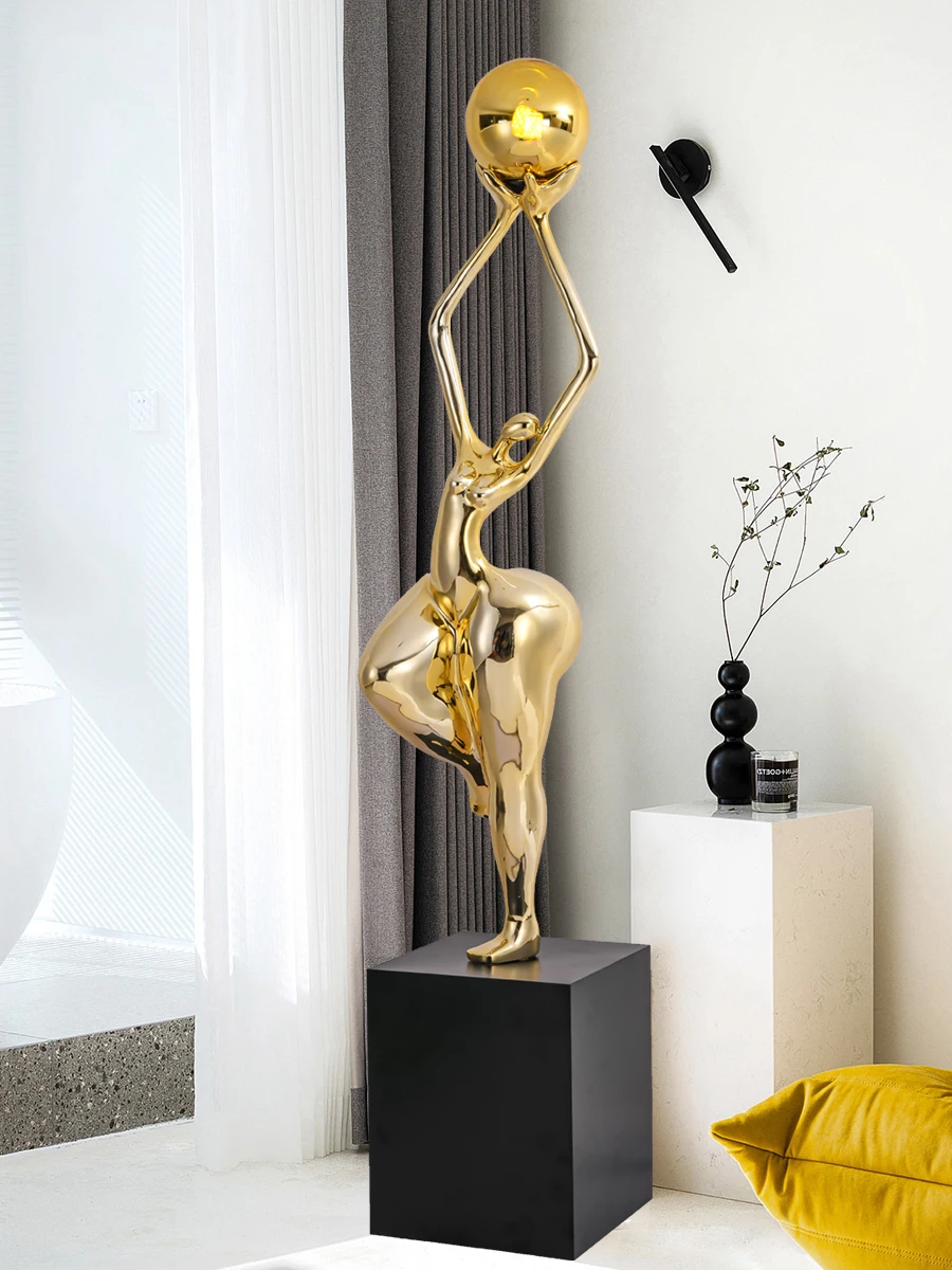 

Abstract figure art sculpture light luxury living room porch ornaments sales office home creative high-end decorative floor lamp