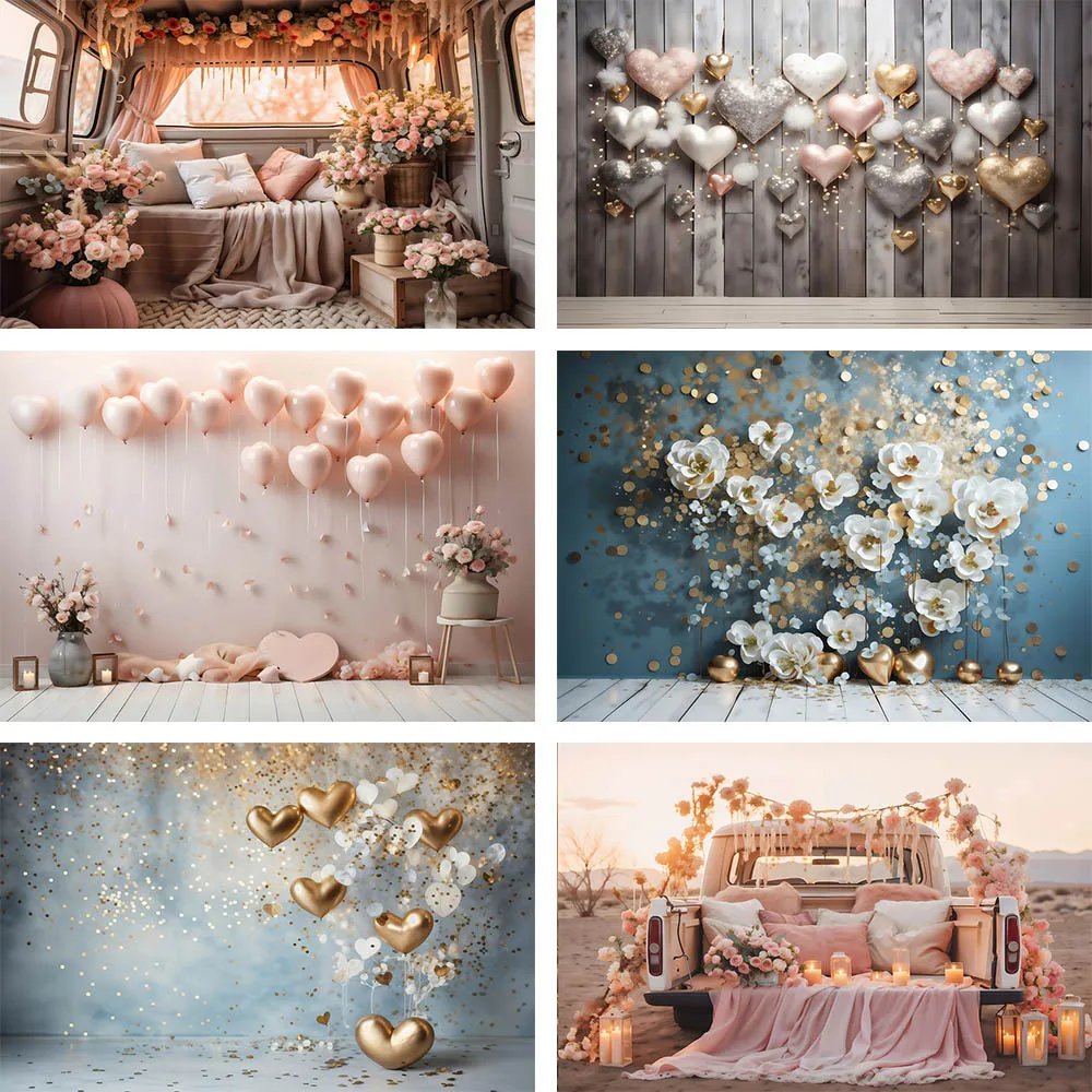 Mehomond Hochzeits reise Hintergrund Fotografie Valentinstag Ballon romantische Verlobung feier Hintergrund Blume Pailletten Dekoration Requisiten