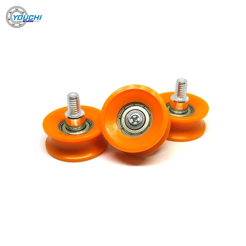 5pcs OD 30mm U Groove Threaded Rod Bearing Pulley Wheel With M6 Screw BSU60630-13C4L9M6 U Shaped Polyformaldehyde Roller