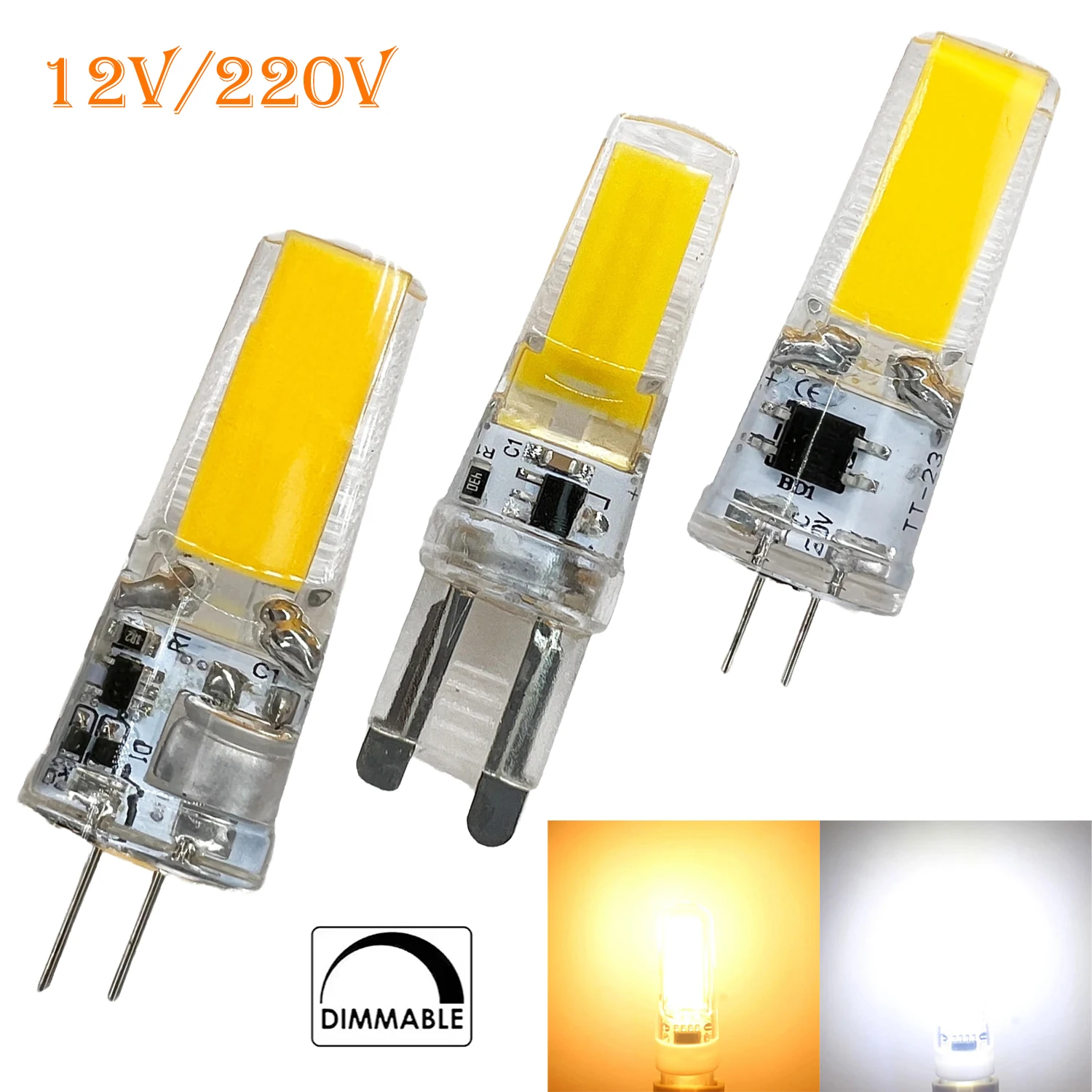 3W 6W G4 G9 Dimmable Light Bulbs Led Cob Cool White 220V 12 Volt Lamp Lights For Room Home Bedroom Lamps Decoration Lighting