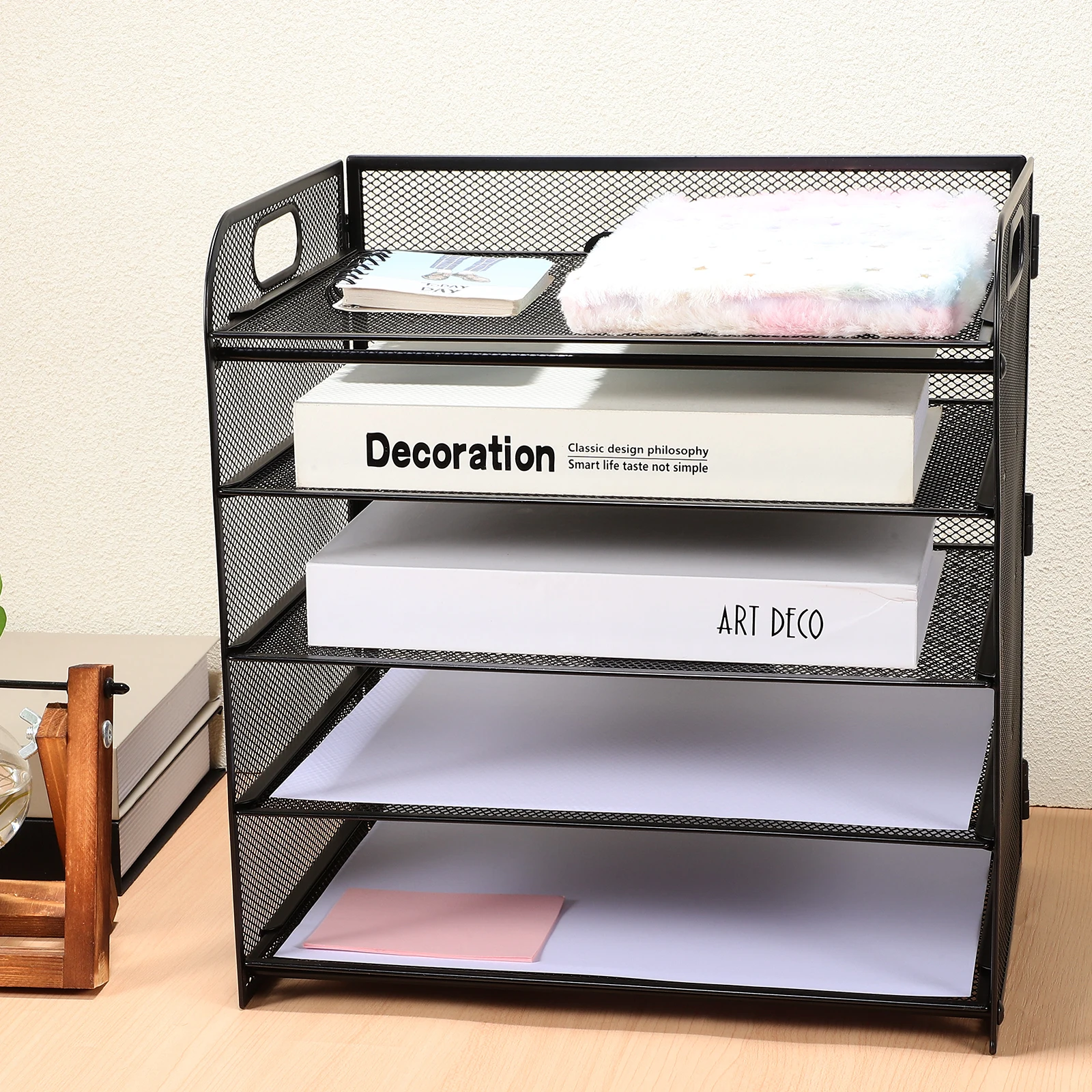 

5 Layer Mesh Desktop File ganizer Material Office Desk Paper Tray Storage Shelves Letter Folder Holder ganizer Storage