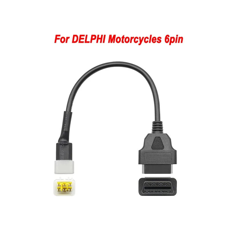 

OBD 2 6 PIN Connector Diagnostic Tool Adapter Cables For DELPHI Motorcycle