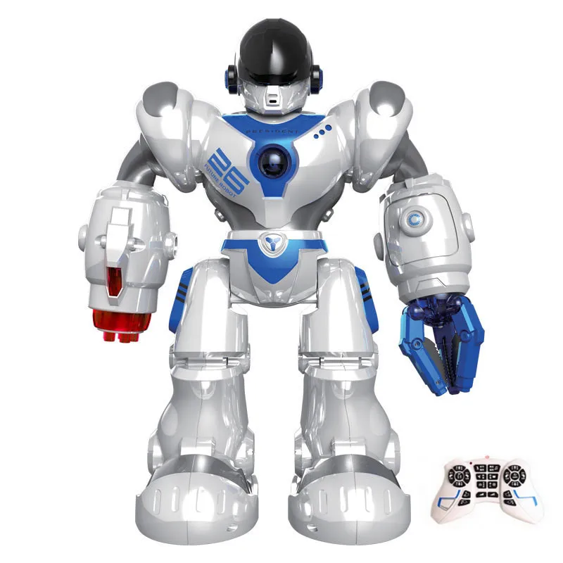 New RC Smart Robot 14inches RC Robot Kids Toy Intelligent Programming Electric Remote Control Robot Soft Darts Shooting