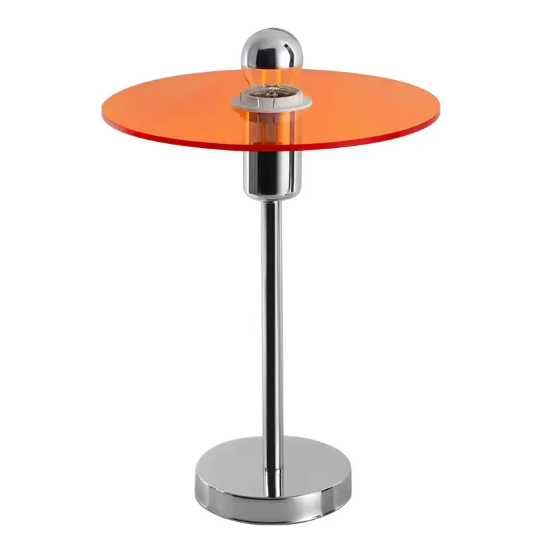 Glass sunset saucer lamp, postmodern minimalist orange living room bedroom desk lamp