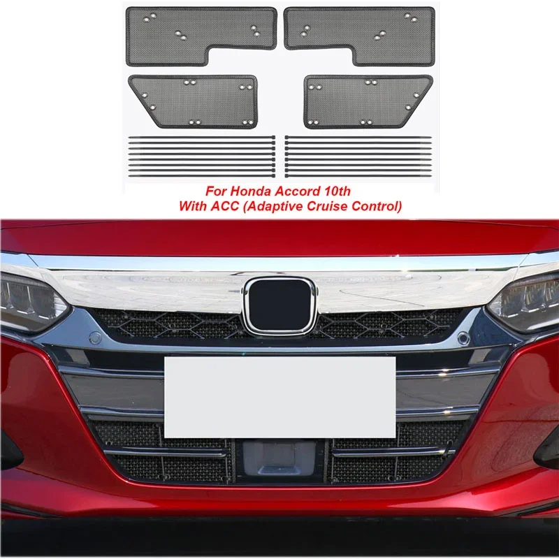 

Car Middle Insect Screening Mesh Front Grille Insert Net Anti-mosquito Dust for Honda Accord 10th 2018 2019 2020 2021