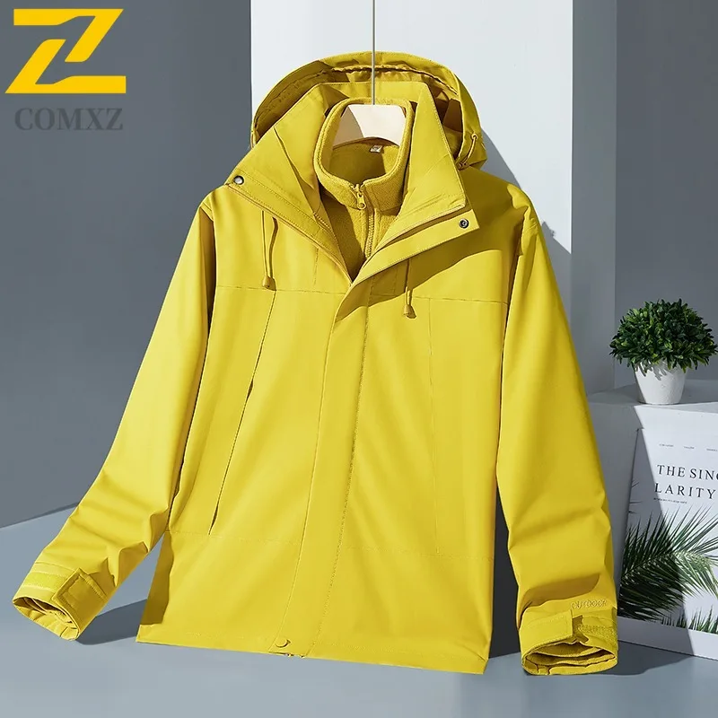 معطف رجالي مقاوم للمطر من COMXZ عالي الجودة مقاوم للرياح ومقاوم للماء للتزلج والسفر والتسلق سترة اسكواش ملابس خارجية مقاومة للتخييم #2