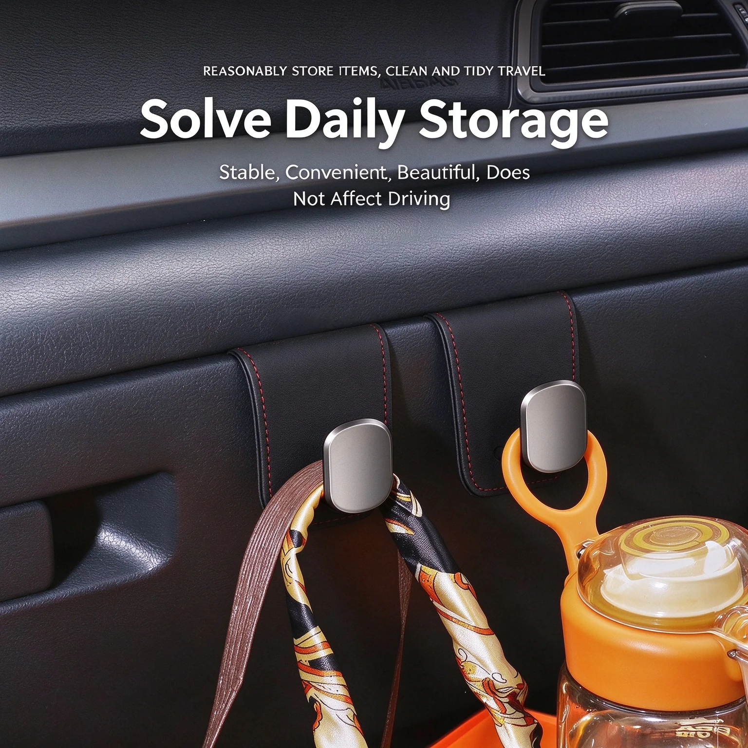 HTMCK Car Glove Box Storage Hook, Multifunctional Front Passenger Interior Hanger Hook Auto Accessory