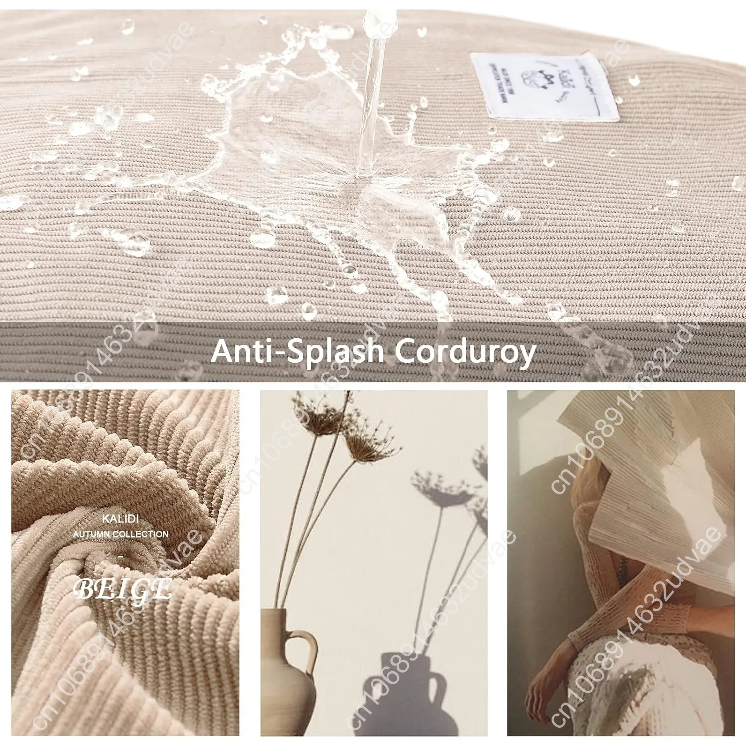 KALIDI Corduroy Tote Bag, Large Messenger Bag Shoulder Hobo Anti Splash Crossbody Zipper Bag Casual Work Shopping Women