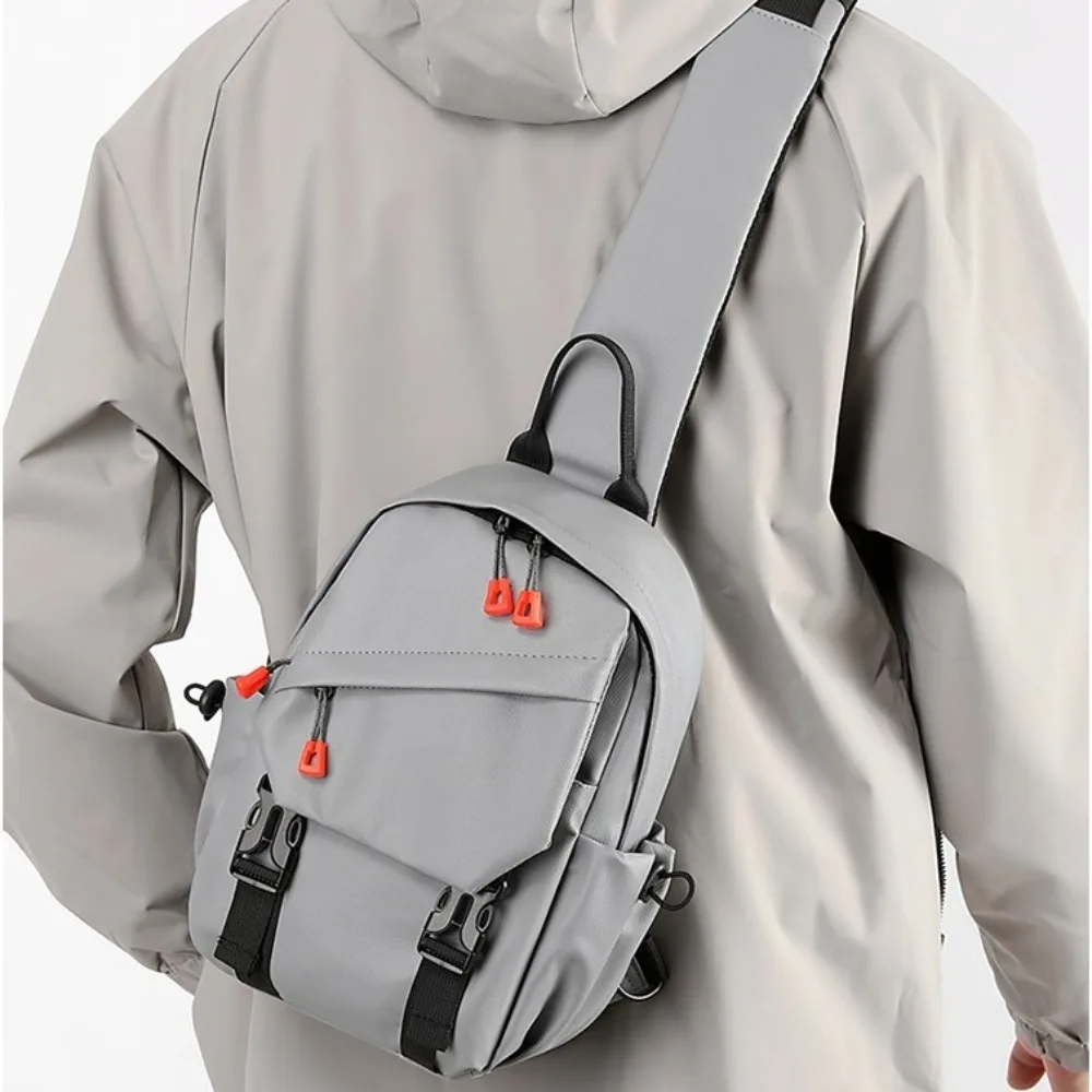 

Nylon Men's Chest Bag Breathable Adjustable Strap Outdoor Shoulder Bag Large Capacity Multi Functional Sports Walking Bag
