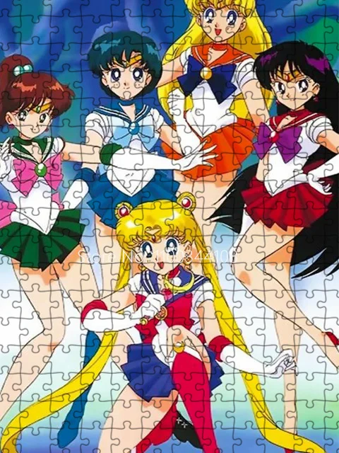 Sailor Moon Puzzles für Erwachsene und Kinder, pädagogisches Dekompressionsspielzeug, DIY 300/500/1000 Teile, lustiges Spiel, Kindergeschenk