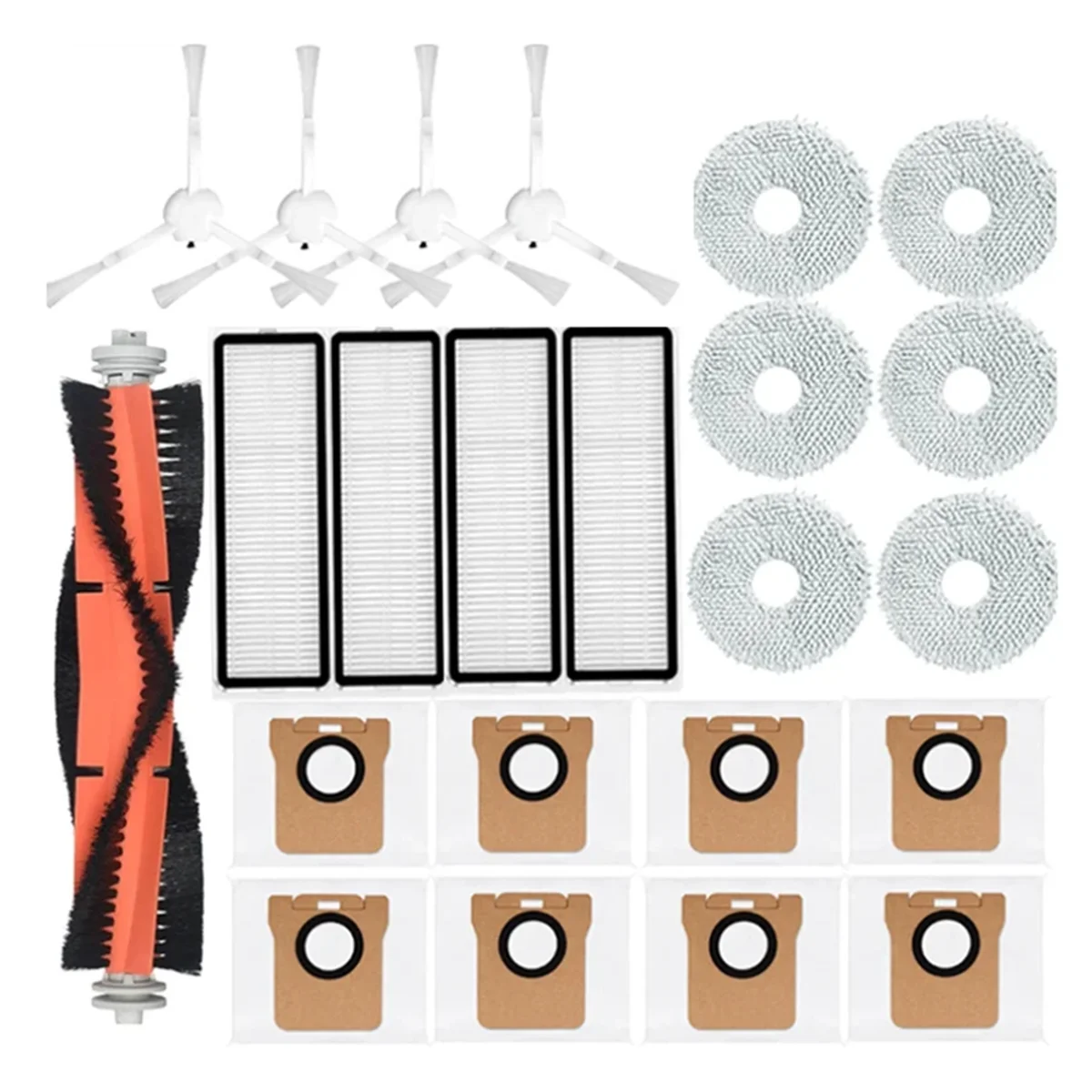 로봇 진공용 메인 사이드 브러시 헤파 필터 걸레 걸레 먼지 봉투, X10 + X10 플러스 B101GL 예비 부품 액세서리, 23 개