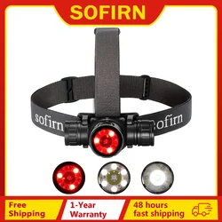 Sofirn HS21 2000lm EDC faro 18650 USB C linterna recargable SFT40 potente faro con interruptor infrarrojo