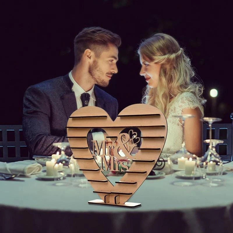 Wedding Wooden Ornaments Mr&Mrs Chocolate Stand Display Candy Cupcake Desserts Holder Home Decor Wedding Party Bars