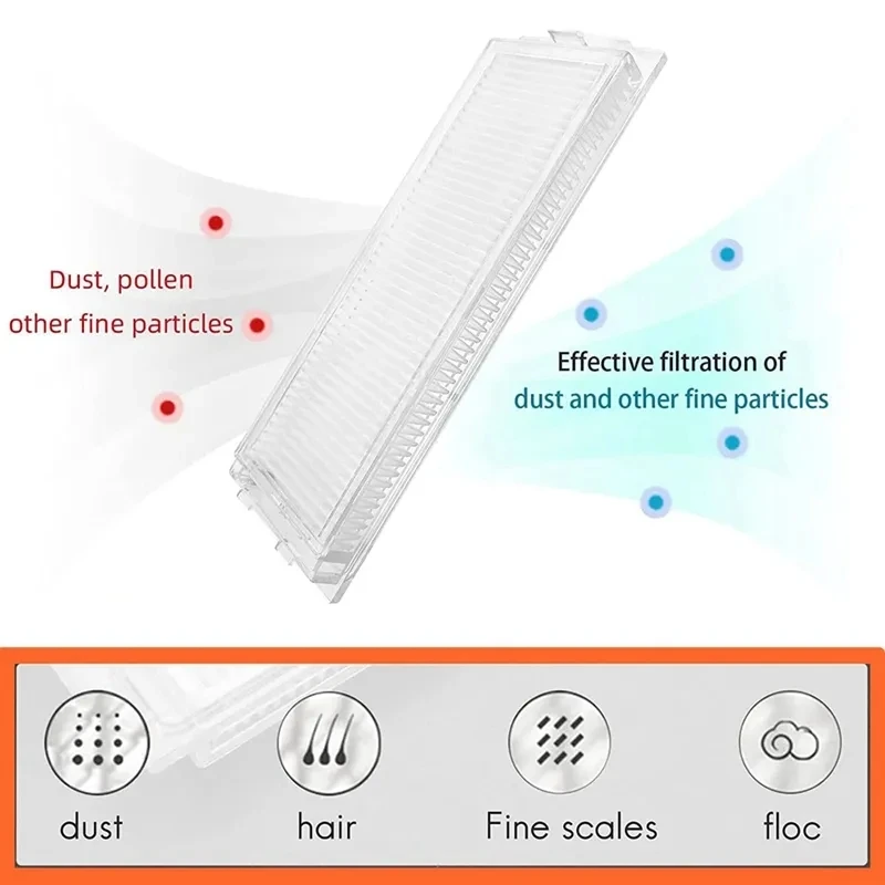 Replacement Accessories For WYZE Robot Vacuum Cleaner WVCR200S, Main Side Brush Hepa Filters