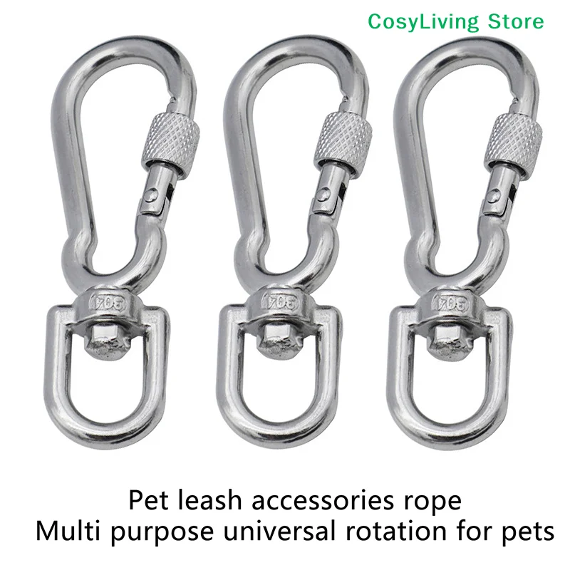 [CL]Stainless Steel Swivel Snap Hooks Locking Dog Leash Buckle Quick Release Buckle Carabiner Clips For Dog Walking Camping[CL]