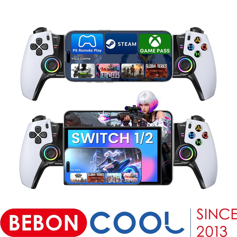 BEBONCOOL Telescopic Gamepad Universal Controller for iOS Android Switch OLED/PS Xbox Steam Cloud Gaming Joystick No Drift