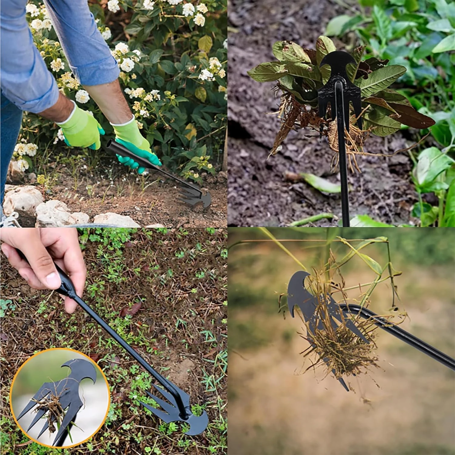 Weeding alat Uprooting Weeding, alat weeder Manual multifungsi tujuan ganda 4 peningkatan, alat tarik rumput Ma