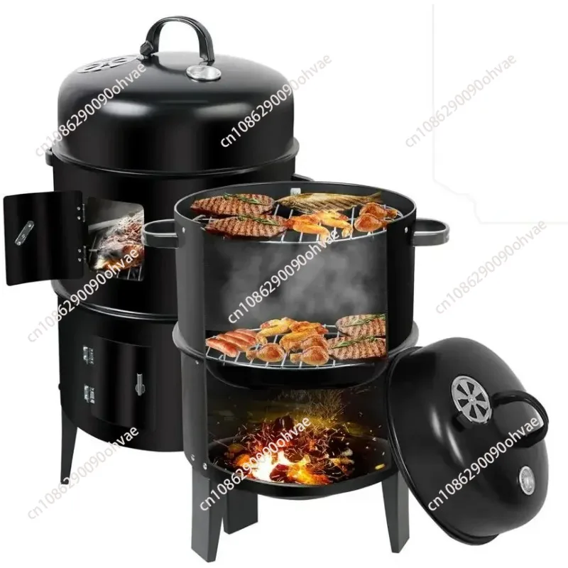 barbecue vertical barrel grill charcoal smoker combo bbq grill