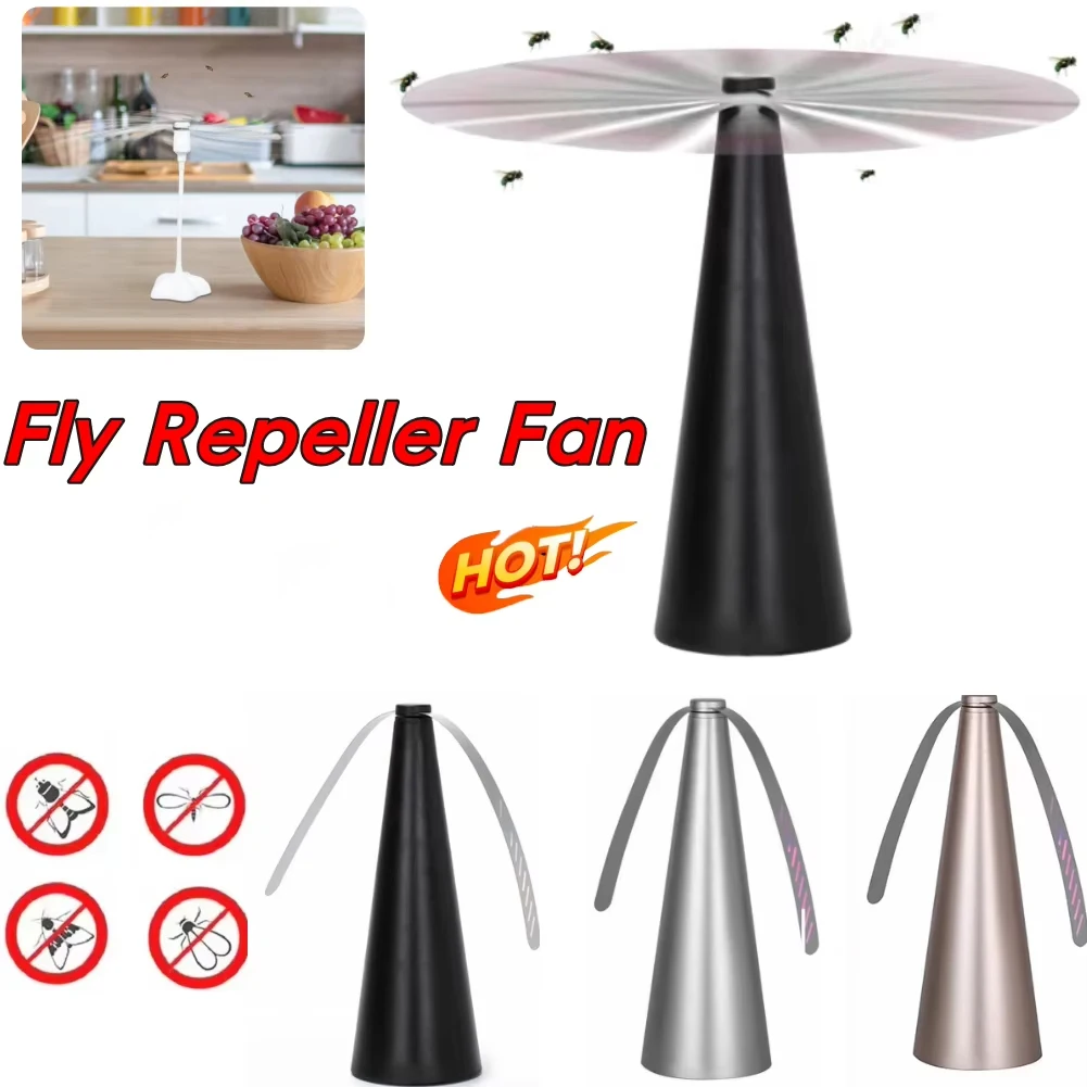 يطير مبيد الحشرات 360 ° واقي طعام من نوع المروحة الدوارة للأماكن الخارجية والداخلية وطاولة طعام المطبخ وجبة الآفات ومروحة الطاولة #1