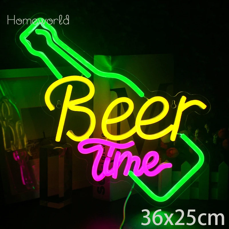Beer Time Led Neon Sign Shop Bar Restaurant Hotel Decorative Light Neon Bedroom Wall Kitchen Personalized Decor Night Light