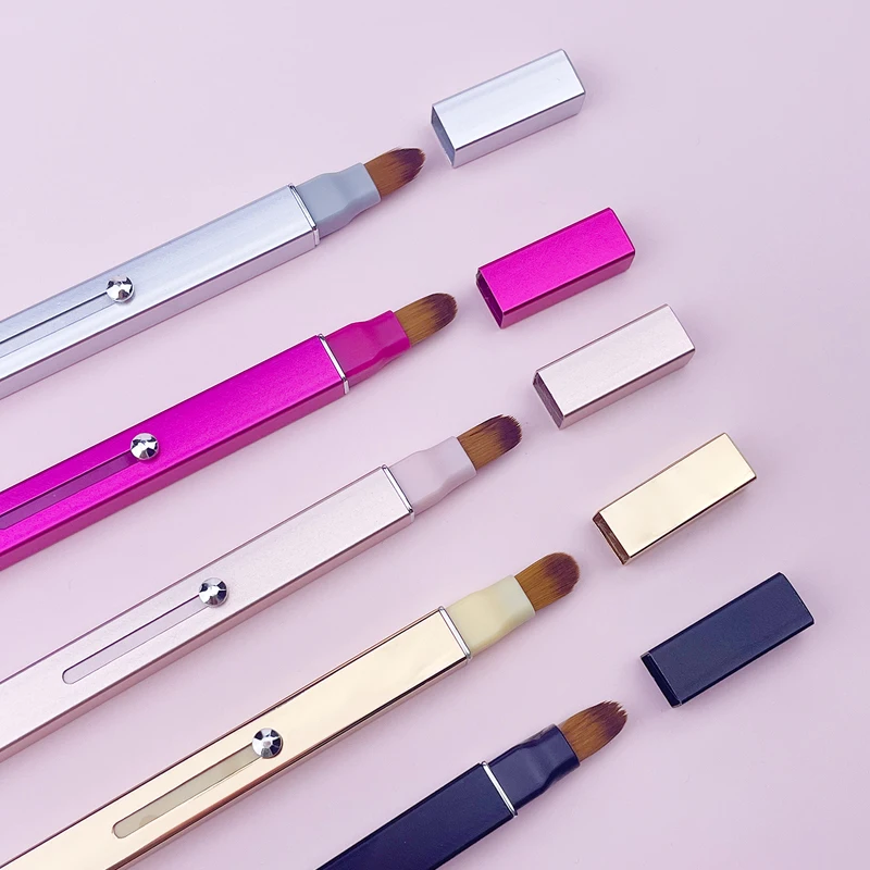 1pc dois-em-um corretivo ajustável escova de sobrancelha maquiagem escova de lábios maquiagem dos olhos escova de sobrancelha iniciante ferramenta de pincel de maquiagem