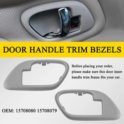 Car Interior Inside Door Handle Trim Bezels Gray Pair Set for Chevy GMC Truck Auto Accessories Left 15708079 Right 15708080