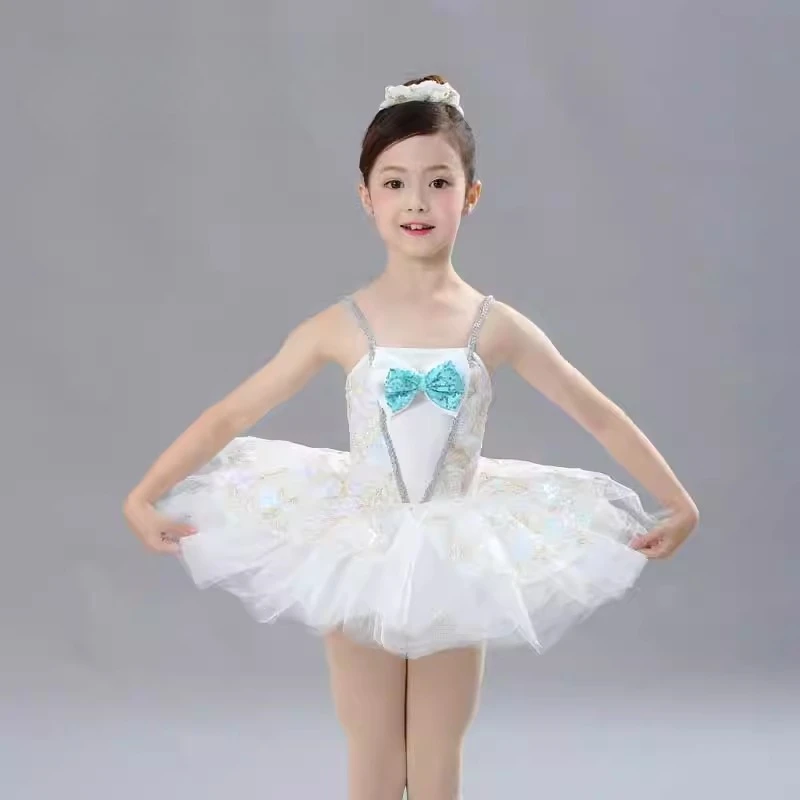

Girl Ballet Tutu Dress Sequin Stage Performance Dancewear Children Suspender Stage Shows Dresses Kid Bow Ballet Dance Clothes