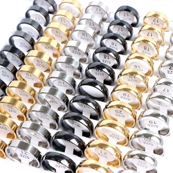 100Pcs/lot Fashion Smooth Stainless Steel Rings For Women Men Width 2-8mm Simple Lovers Jewelry Party