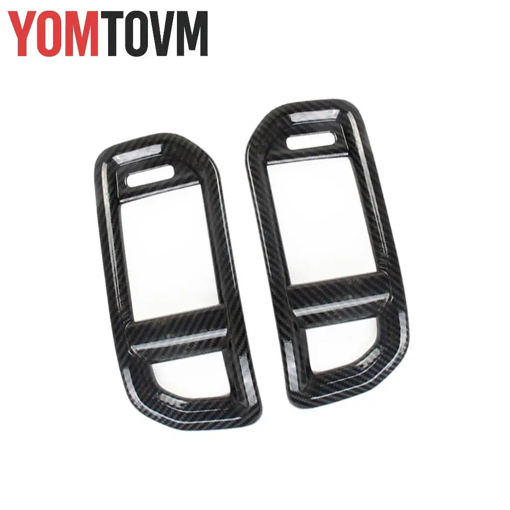 

2 шт. углеродное волокно для Dodge Ram 1500 2019-2024 левая/правая внутренняя приборная панель, боковая вентиляционная рамка кондиционера, накладка