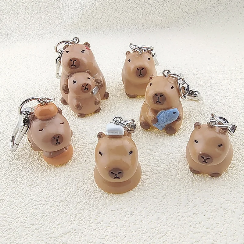 

Chic 3D Capybara Keychain, Cute Cartoon Animal Backpack Accents