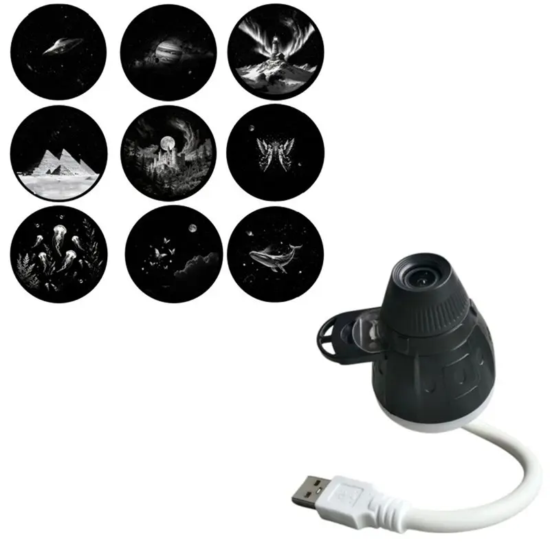 M11K-2-In-1 Starrys Projector Night Light LED Atmosphere Light 360° Adjustable Plug & Play Star Projector For Bedroom Car