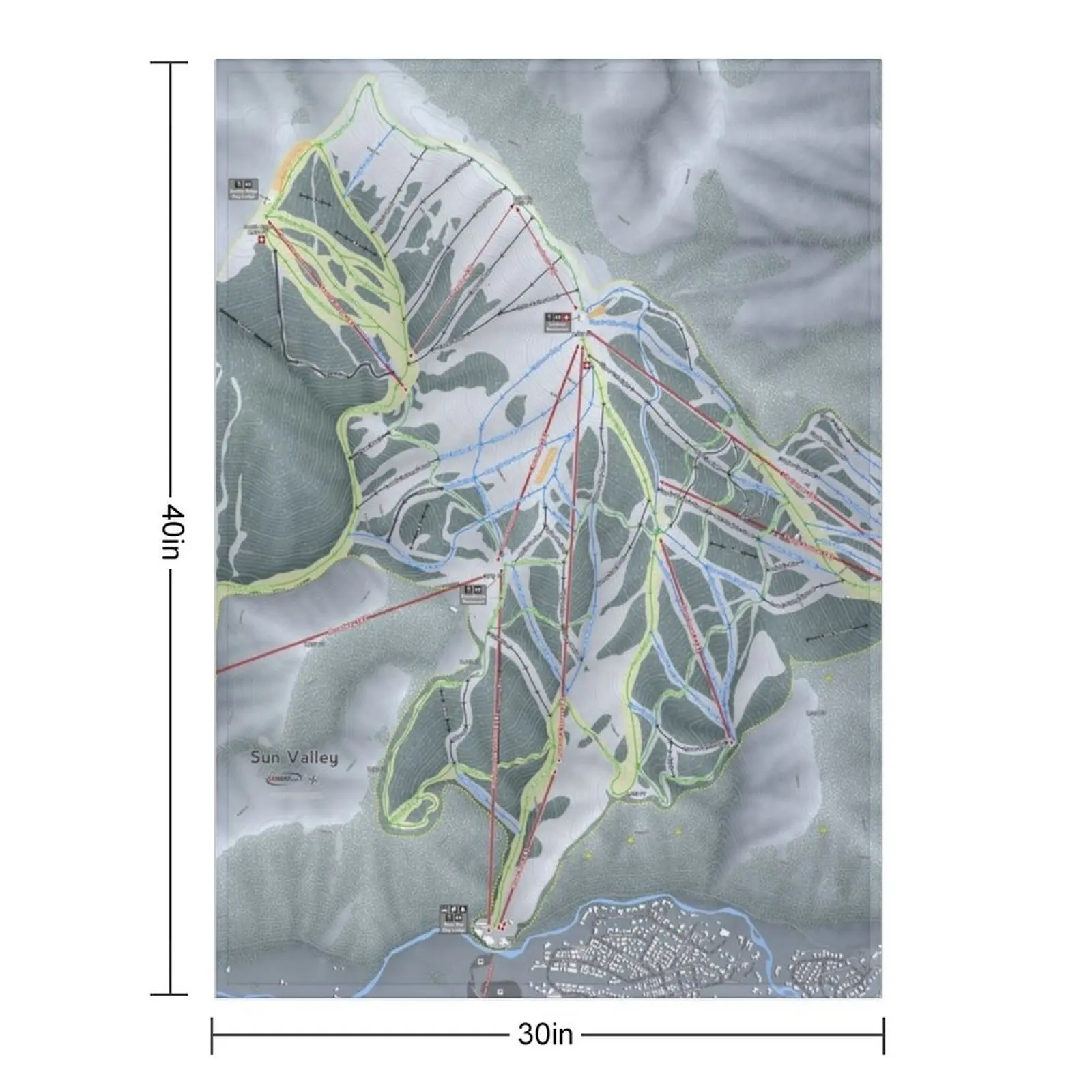 Sun Valley Resort Trail Map Throw Blanket halloween Soft Plush Plaid Soft Tourist Blankets