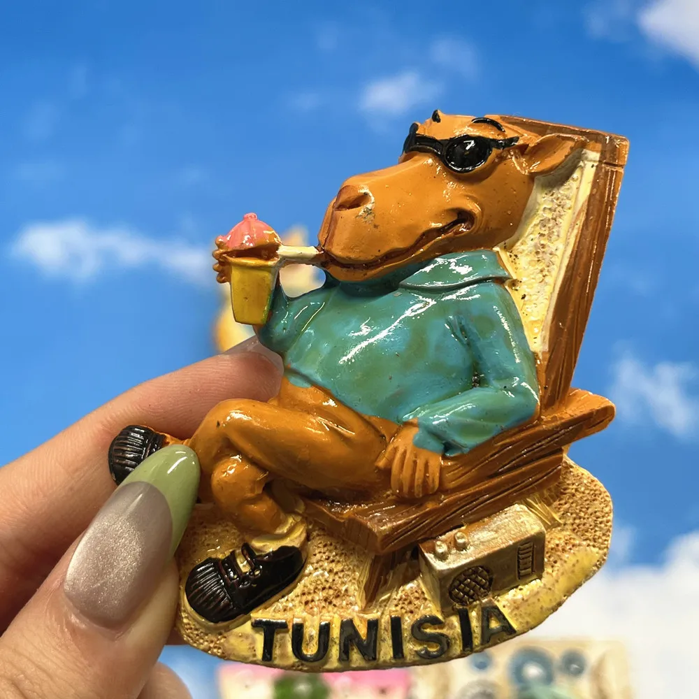 Tunisia 3D Camel Owl Turtle Ship Wheel Fridge Magnet, Resin Travel Souvenir, Gift & Collectible