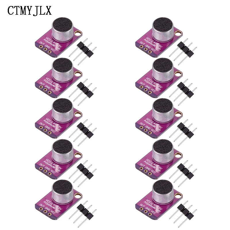10PCS MAX4466 Electret Microphone Sensor Sound Sensor Amplifier Compatible For Raspberry Pi ESP32 For Arduino DIY Electronic