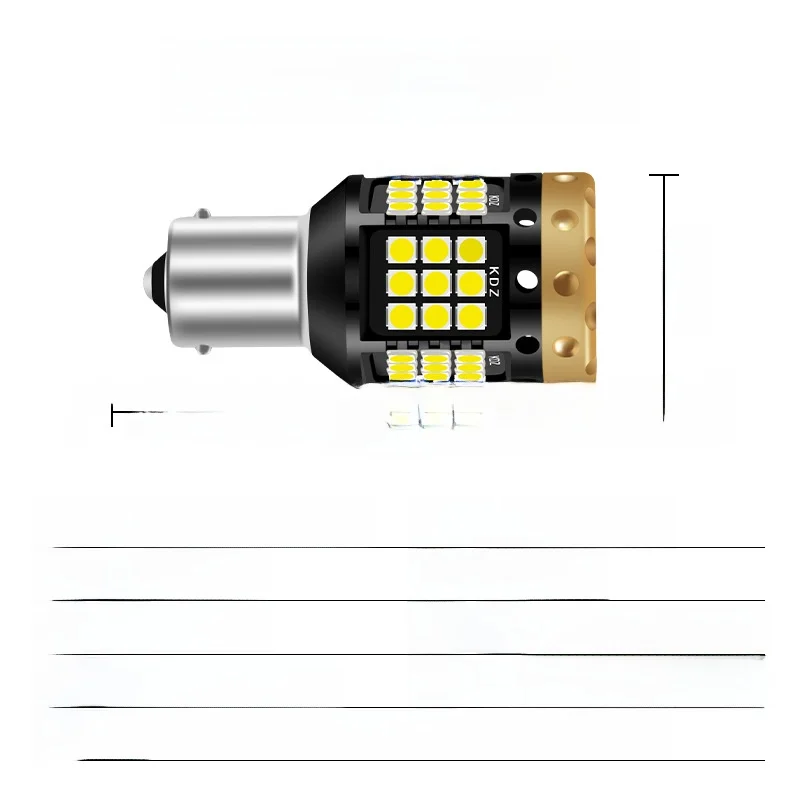 مصباح إشارة فك تشفير LED فائق السطوع 3030 45SMD 7440 1156 PY21W أضواء مؤشر الانعطاف عالمية تناسب عمر طويل معدني