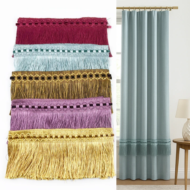 

1-5M 10cm Curtain Fringe Tassel Wallpaper Decor Tassels Ethnic Style Lace Home Textile Trim Fabric DIY Handmade Sewing Accessory