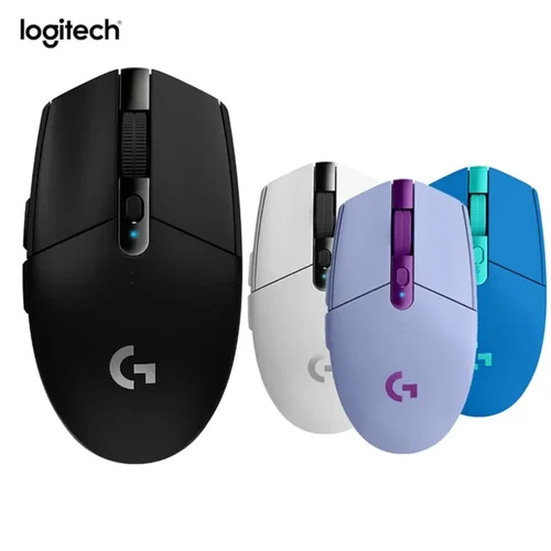 Logitech-ratón inalámbrico para juegos G304 Ligthspeed, Sensor Hero 12K, 12000DPI, 6 botones programables, Compatible con versión sin controlador