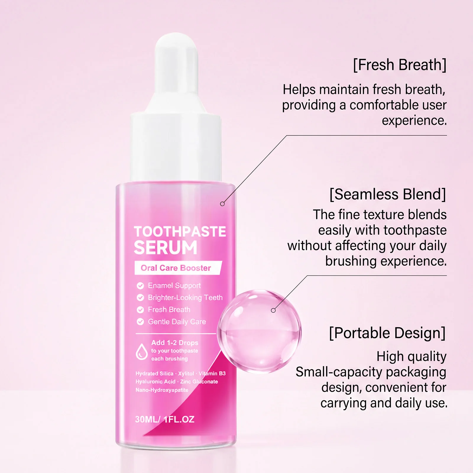 Nano-Hydroxyapatite Teeth Whitening Serum Deep Clean Tooth Stains Oral Cavity Protection Fresh Breath Brighten Toothpaste Serum - view 2