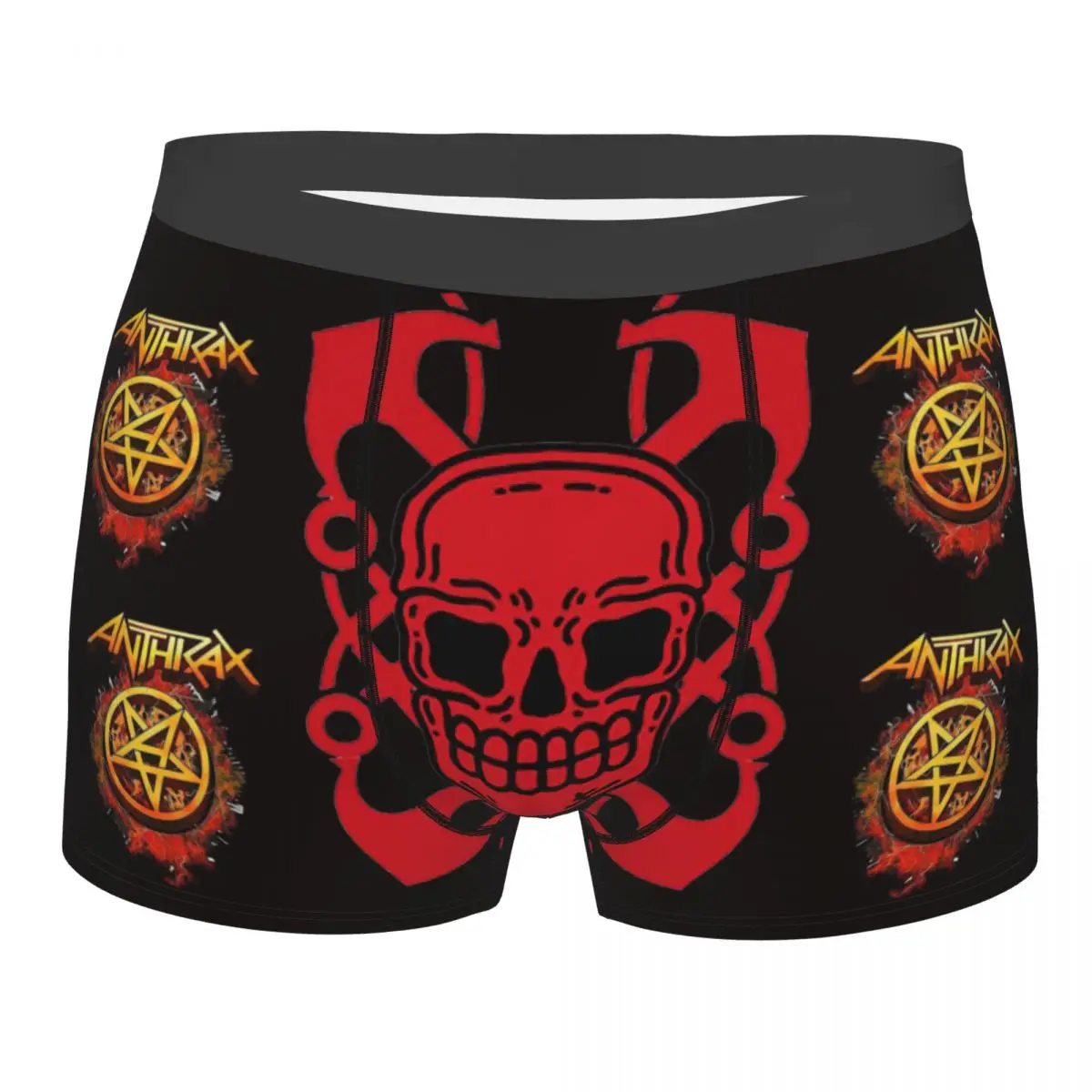 Imagine Cute skull ANTHRAX BAND Men Boxer Briefs Underpants Highly Breathable Top Quality Gift Idea