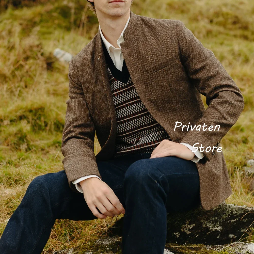 

Мужская куртка с узором «елочка» Формальные куртки Мужские мужские костюмы Пальто для мужчин Пальто Усовершенствованный внешний элегантный мужской костюм Верхние блейзеры Мужские новые &