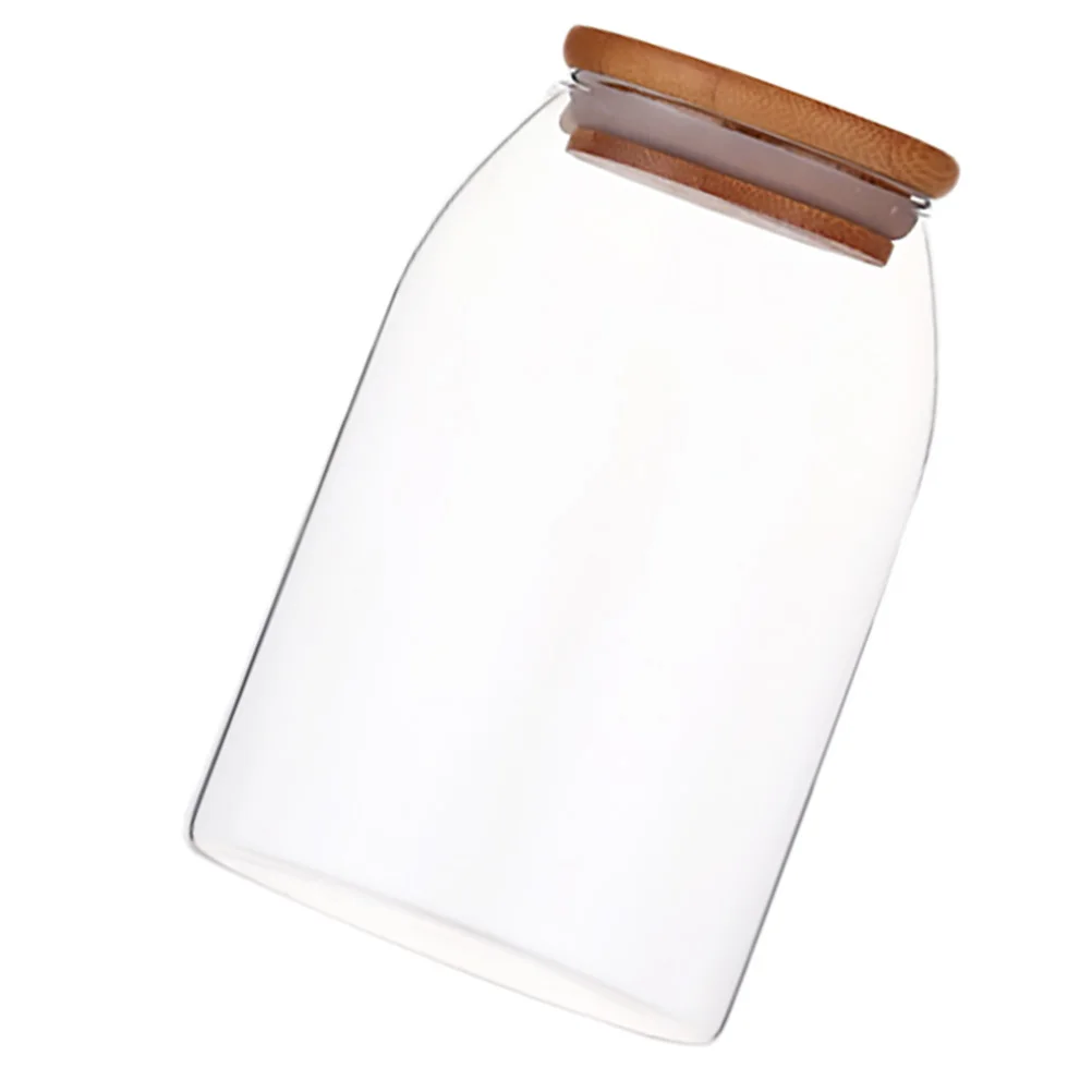 

Food Storage Container Jar Kitchen Jars Containers for Seal Transparent Glass Tea Canister Flour