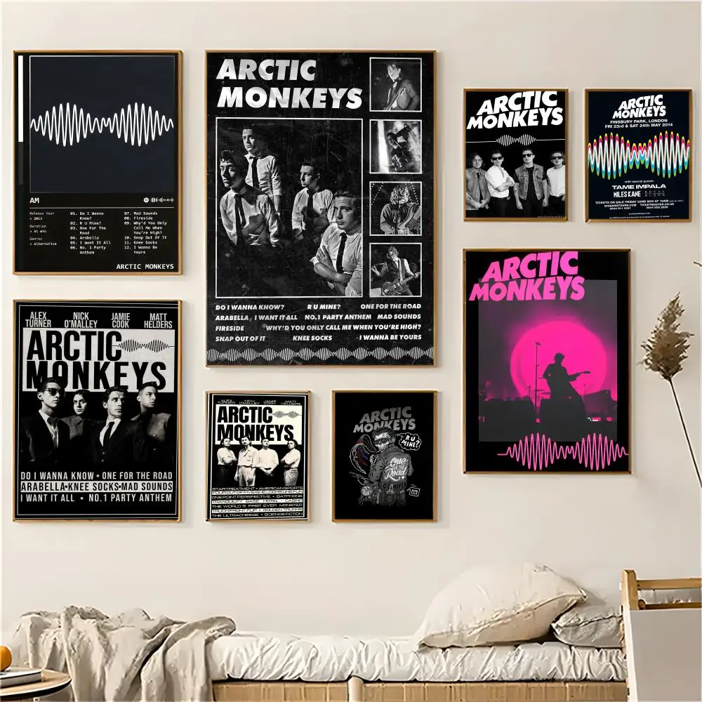 Blackc Rock Band A-Arctic M-Monkeys Painting Calligraphy Eco-friendly waterproof canvas poster art, home decoration gift